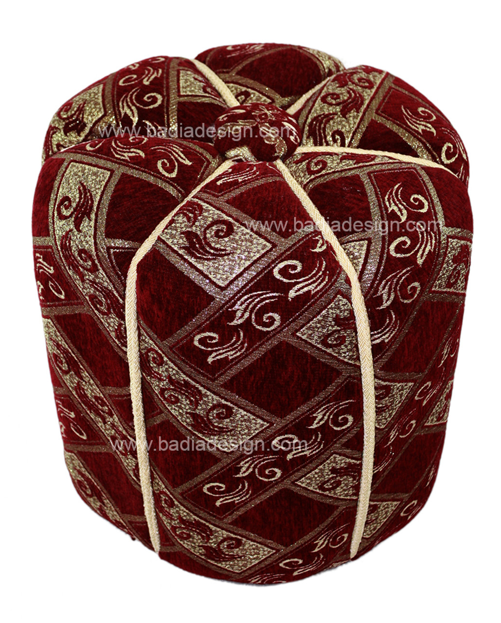 Burgundy Color Fabric Pouf - FP025