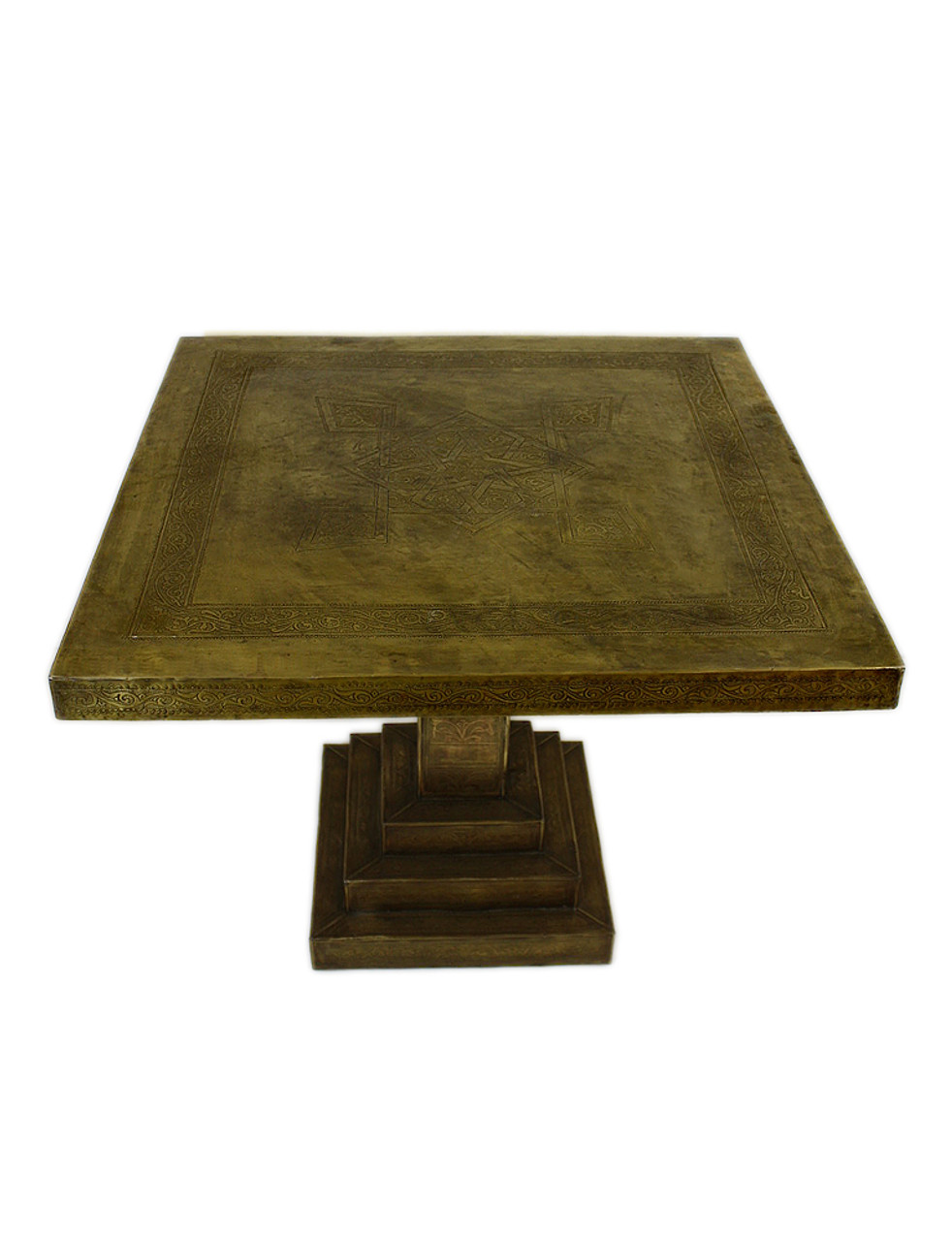 Antique Brass Square Side Table - BR-ST001