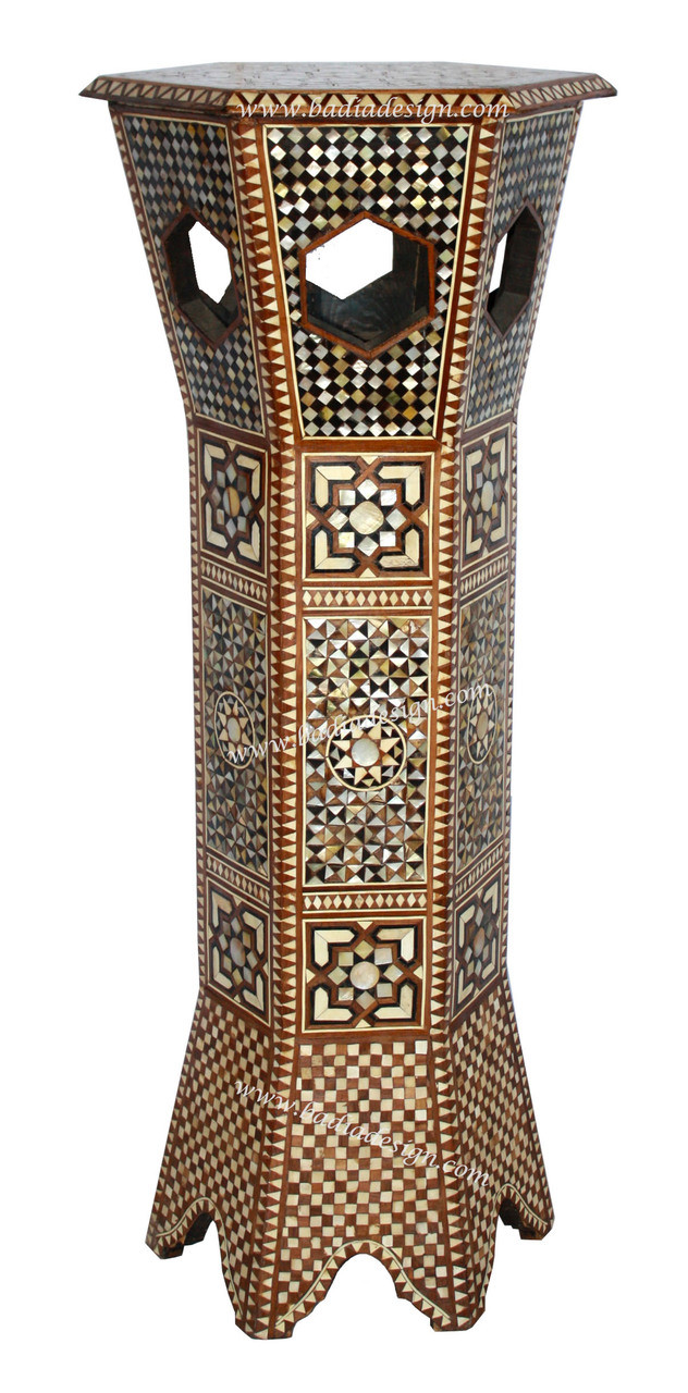 Moroccan Mother of Pearl Pedestal - MOP-ST017