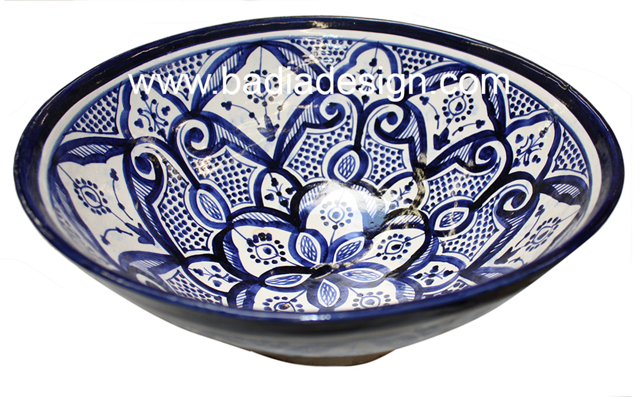 Pottery Bowl with Lid, Ceramic Blue Round Casserole Dish – Mad