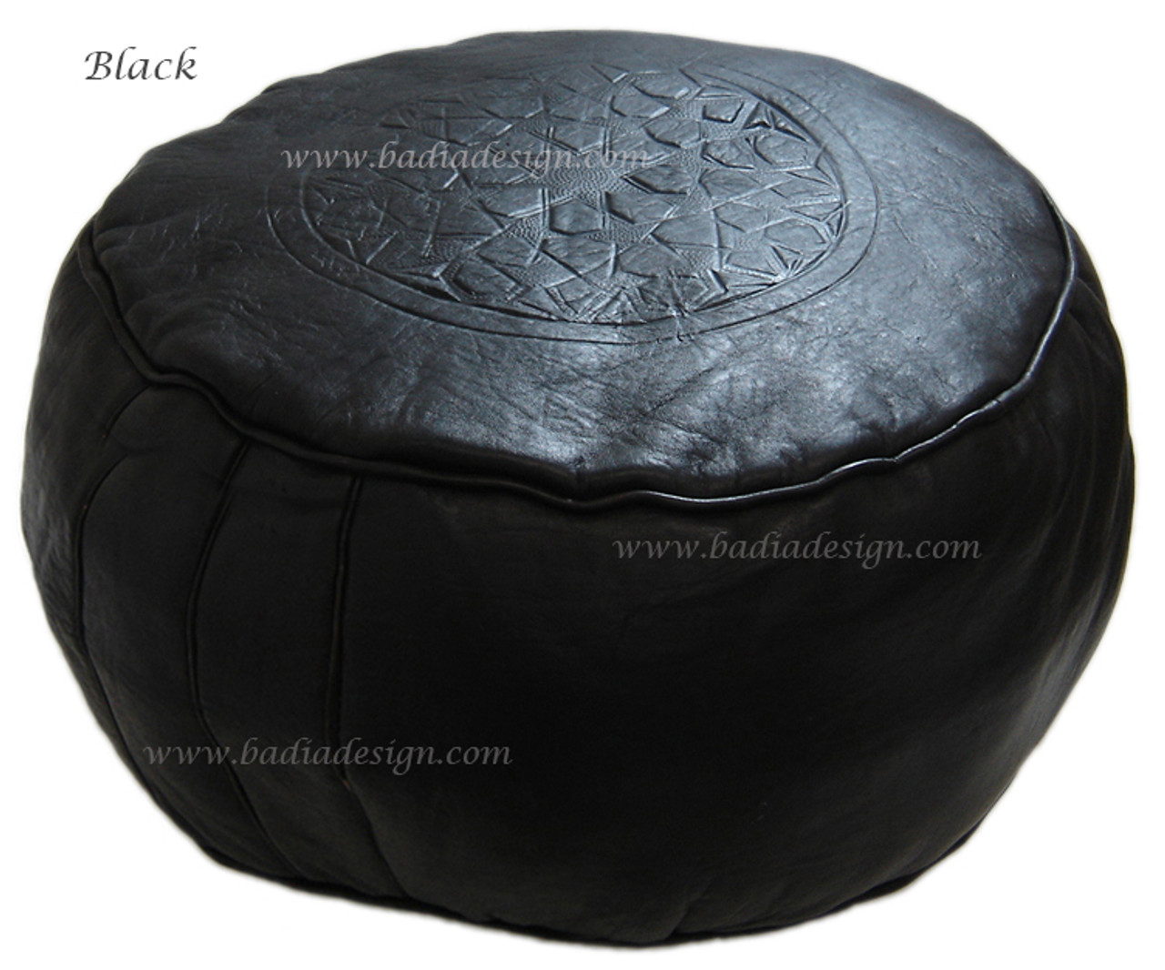 Moroccan Leather Ottoman - RLP001