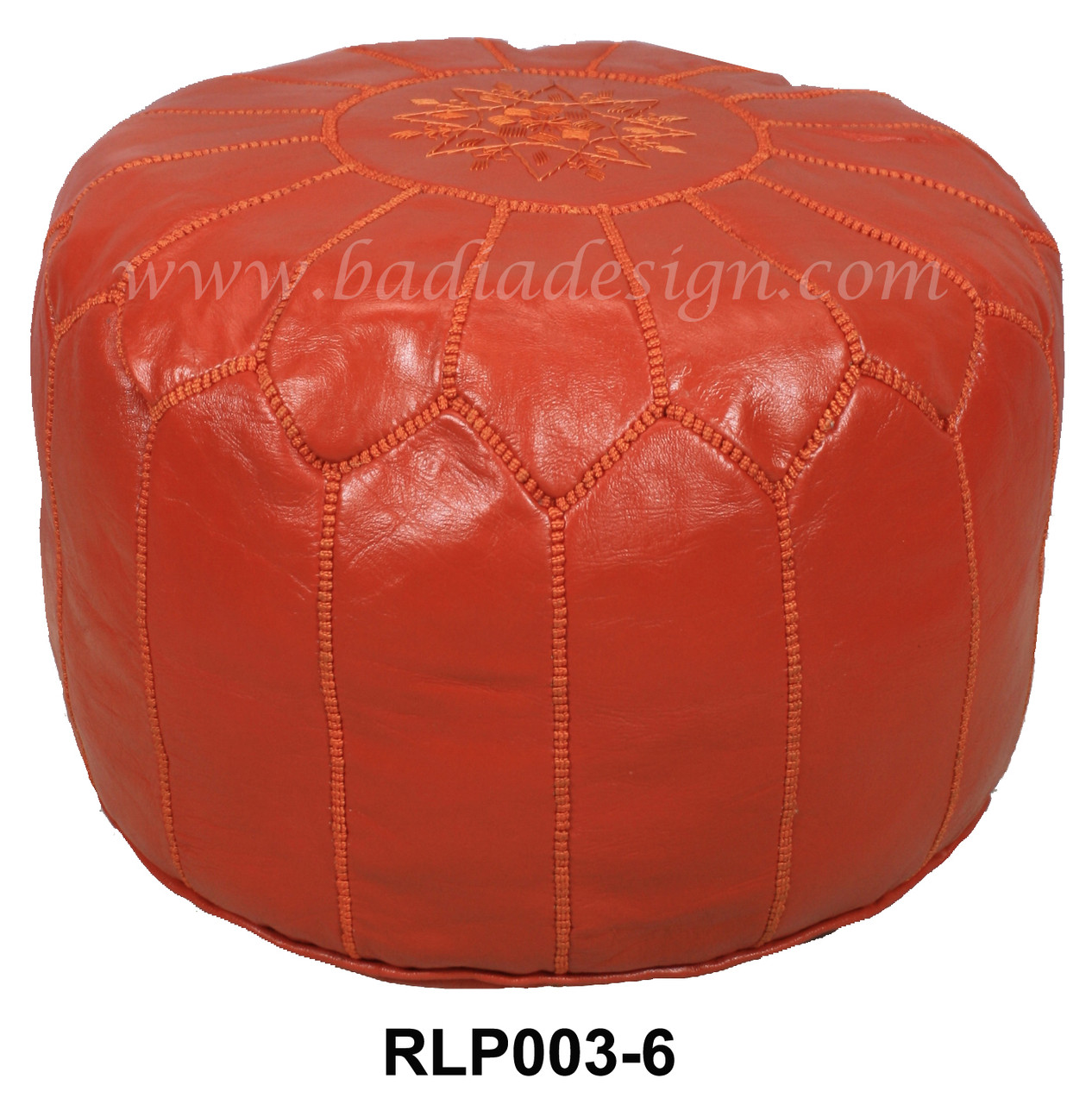 Moroccan Leather Ottoman - RLP003