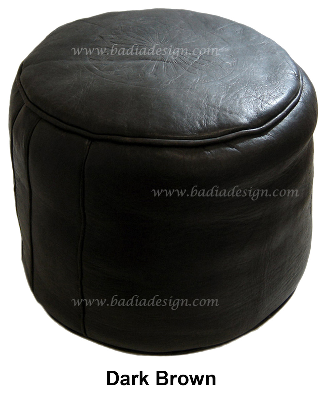 Leather Cube Pouf Ottoman, Tan, Stuffed