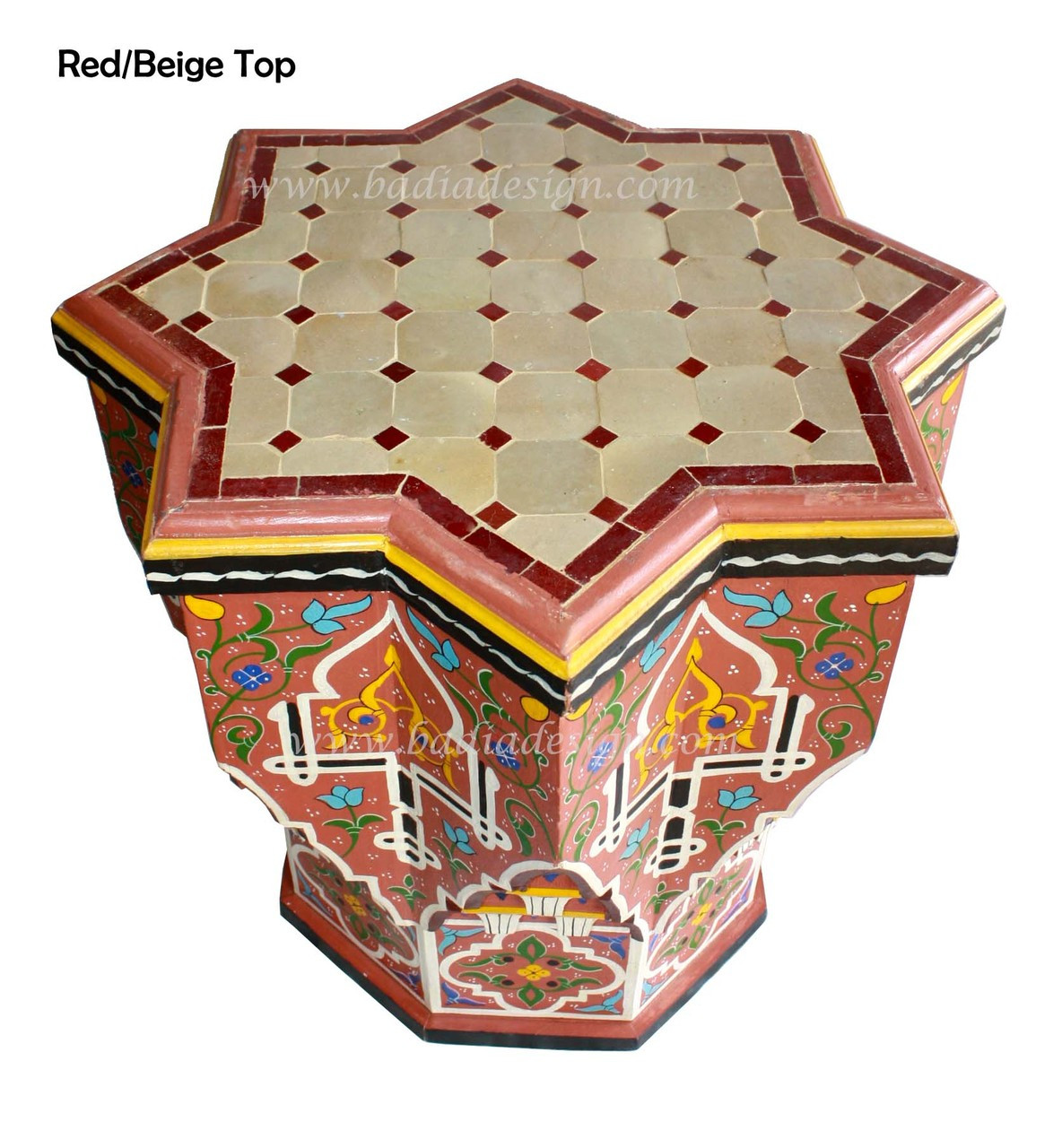 Hand Painted Star Shaped Side Table - HPS908