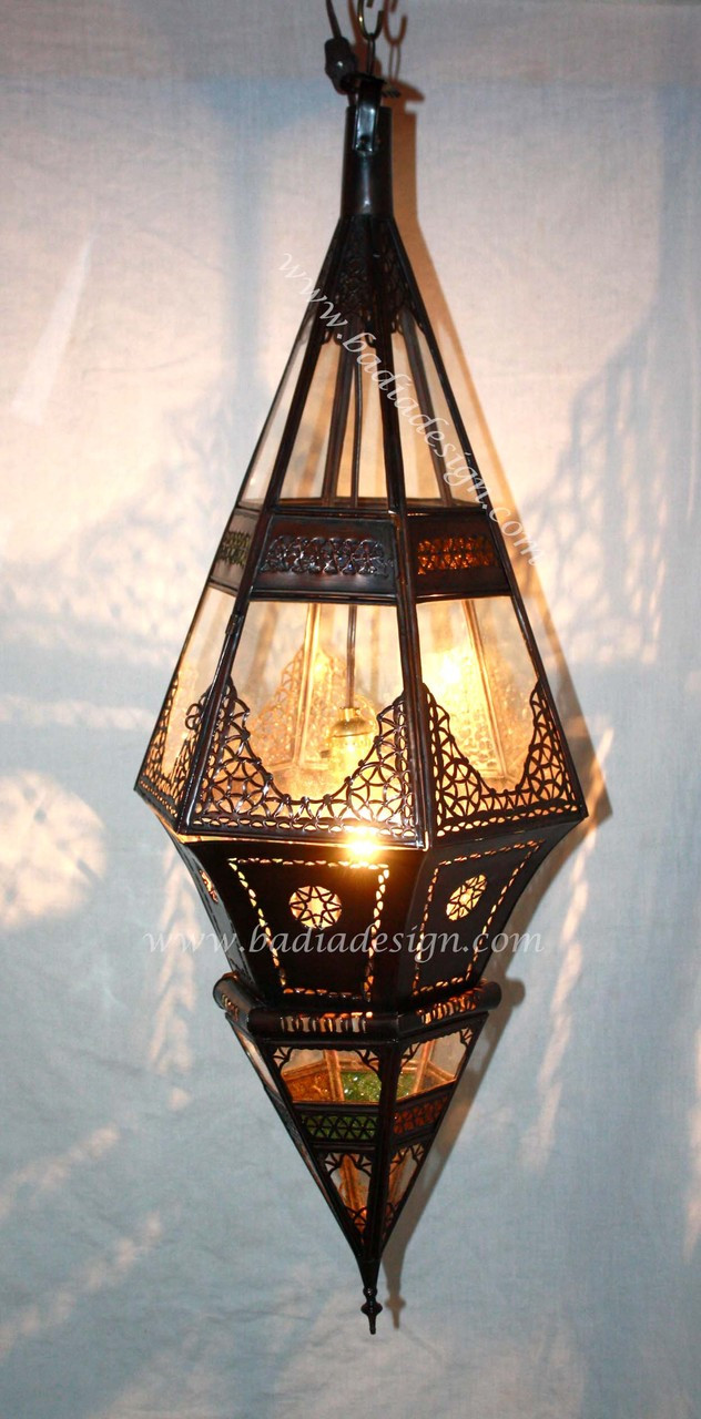 Hanging Lantern with Multi Color Glass - LIG129