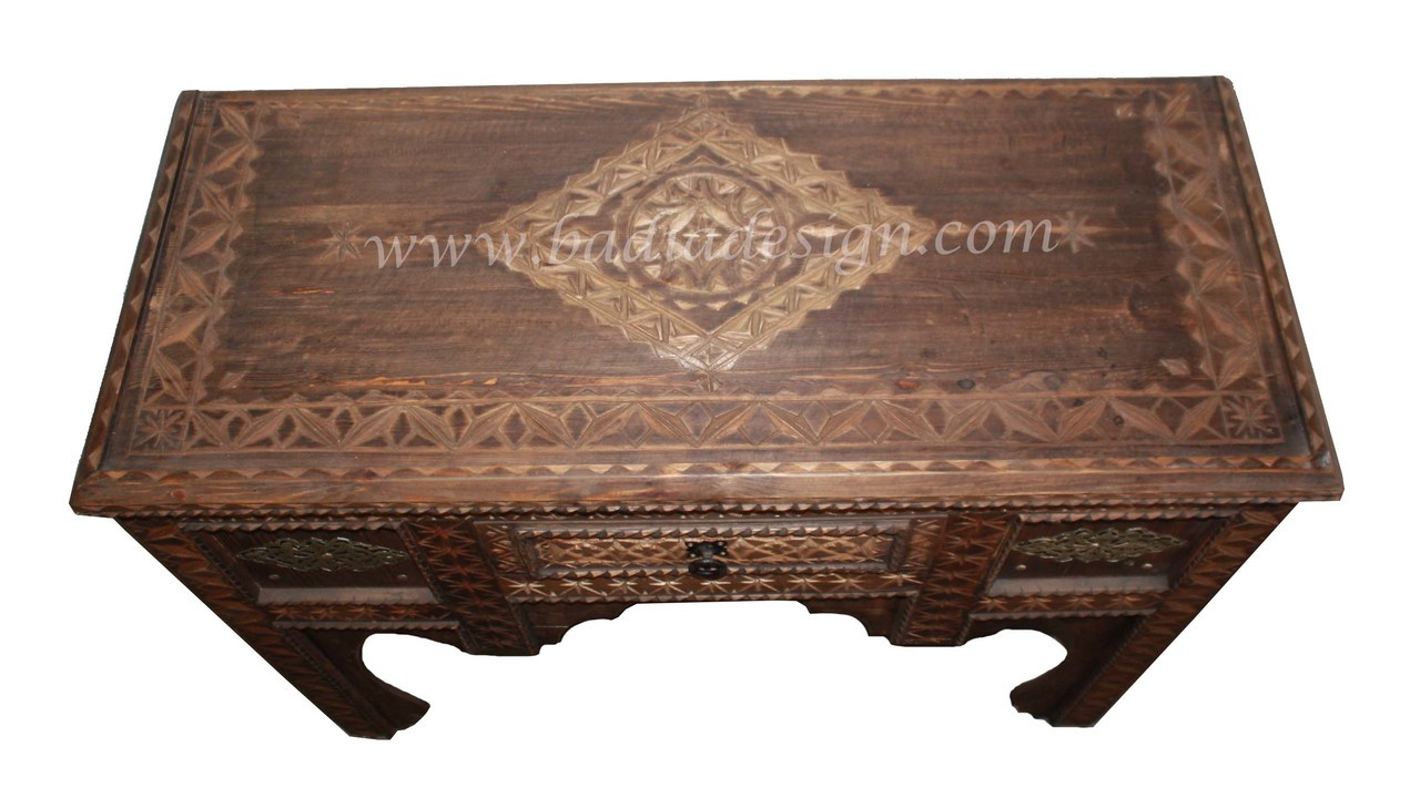 Moroccan Carved Wood Cabinet - CW-CA005