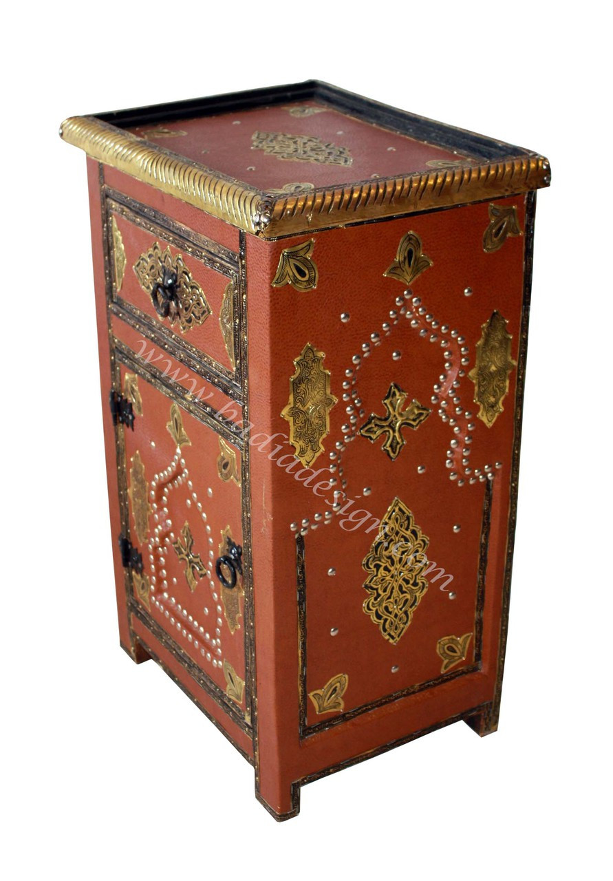 Metal and Leather Cabinet - ML-CA009