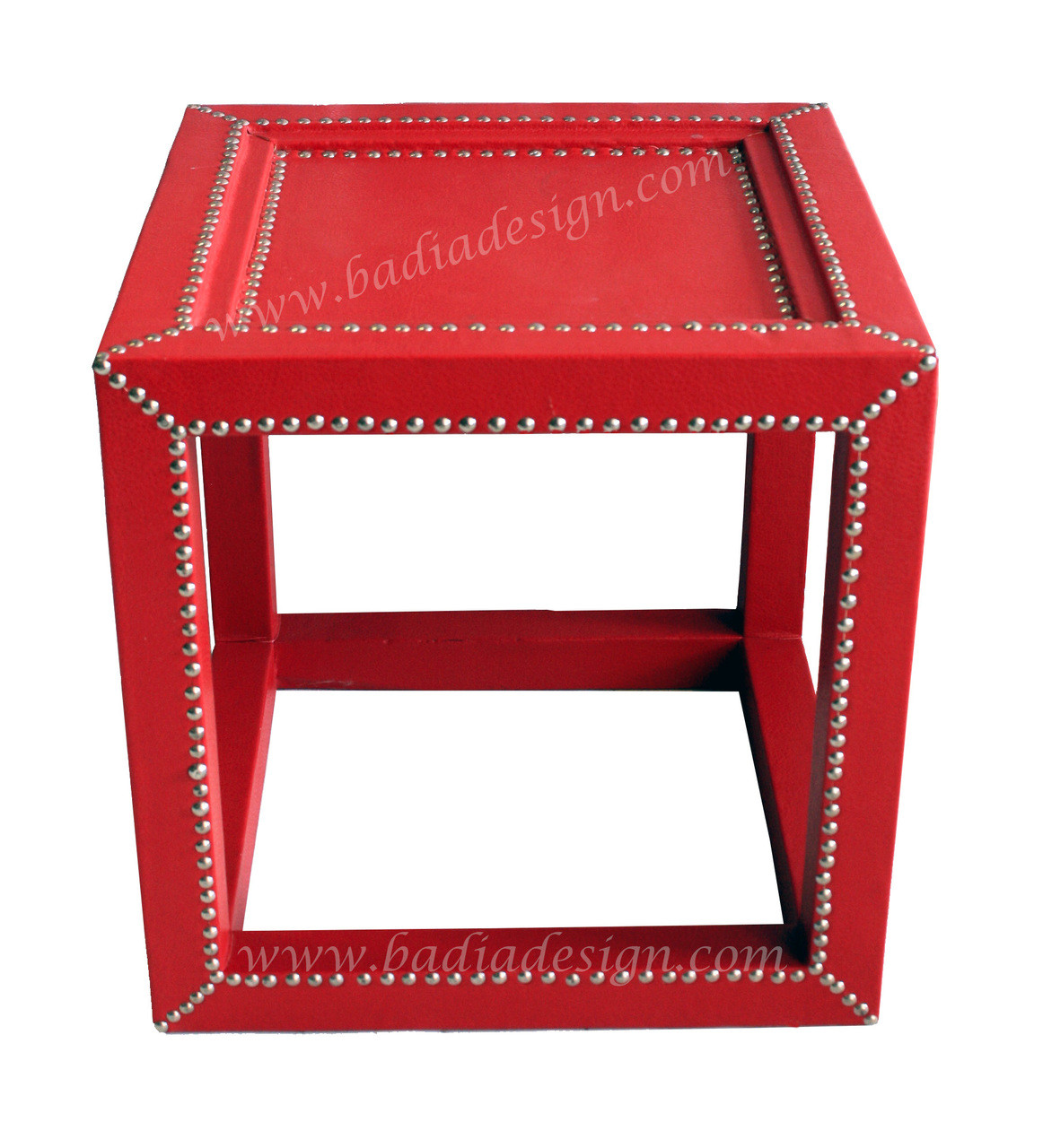 Square Metal and Leather Side Table - ML-ST003