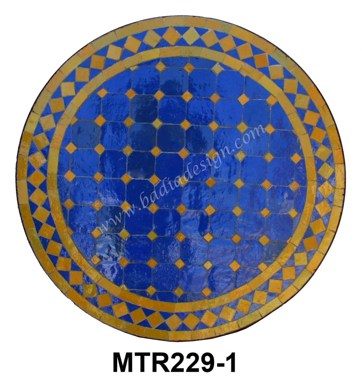 24 Inch Moroccan Round Tile Table Top - MTR229