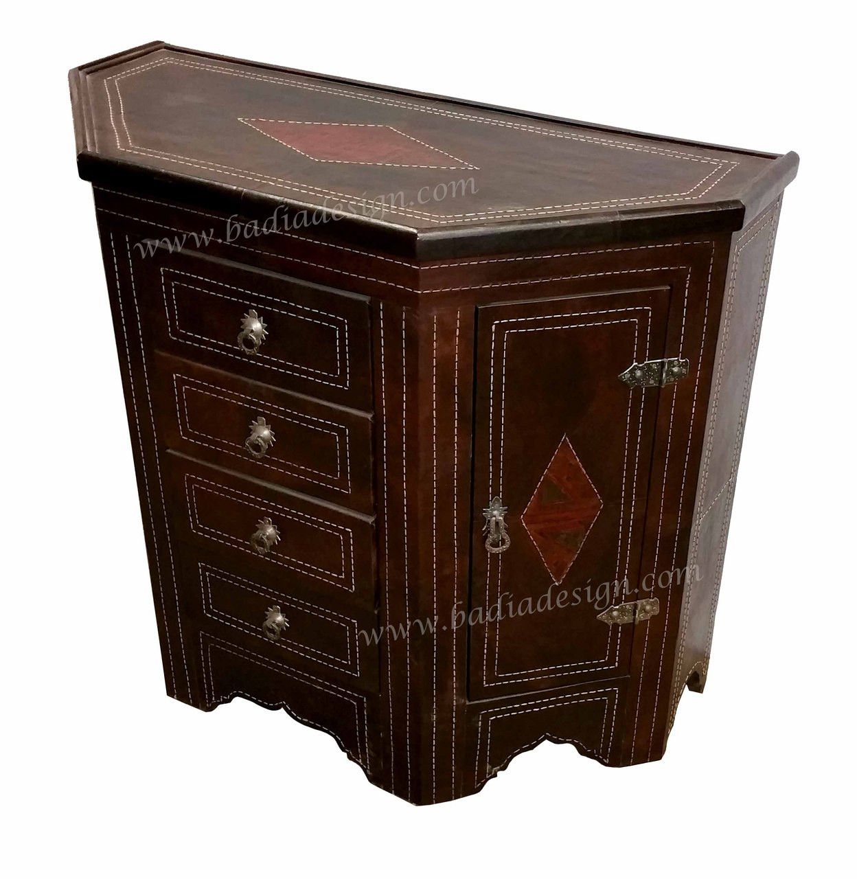 Moroccan Hard Leather Cabinet - ML-CA019