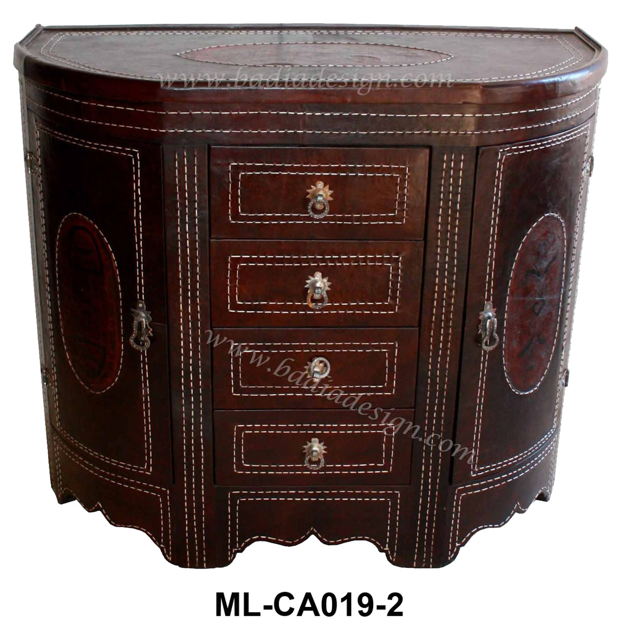 Moroccan Hard Leather Cabinet - ML-CA019