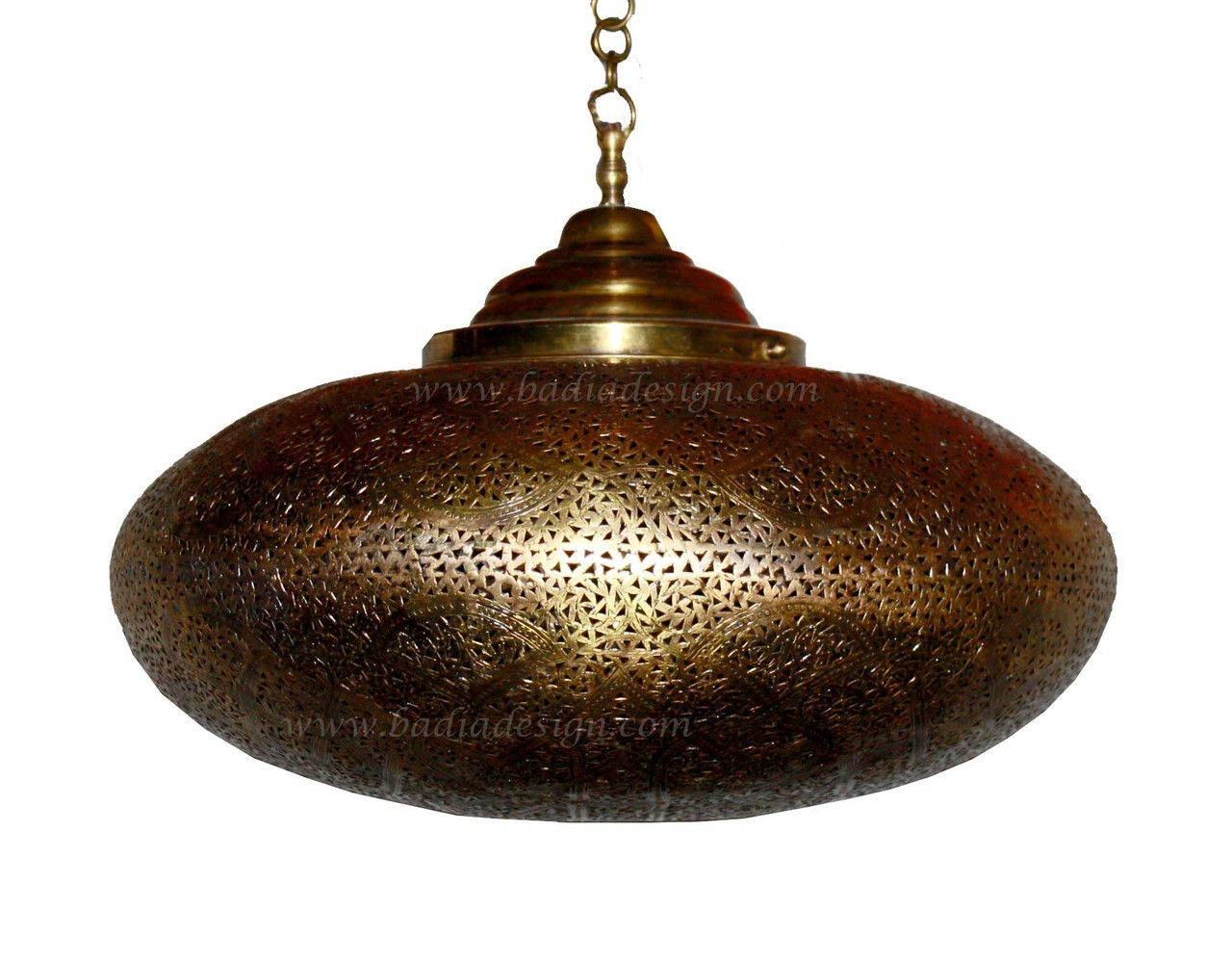 Hand Punched Hanging Brass Lantern - LIG152