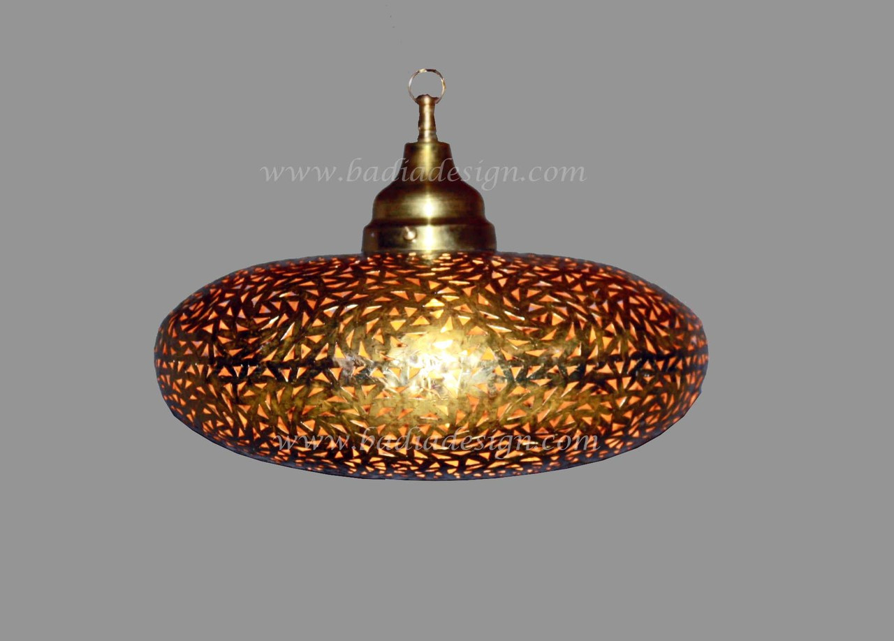 Small Hand Punched Hanging Brass Lantern - LIG154