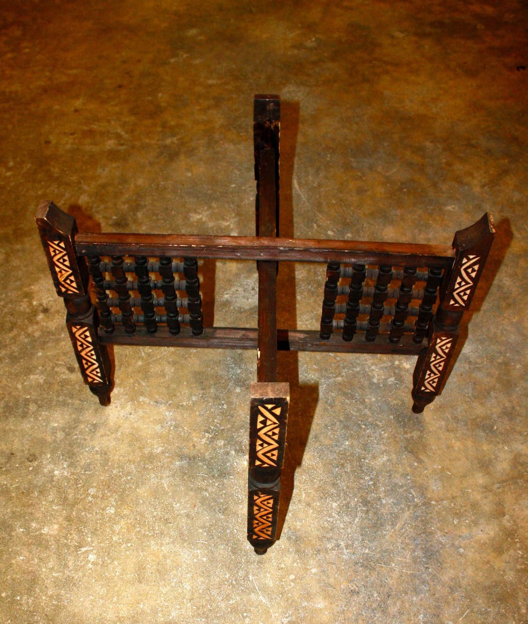 Dark Sained Brass Tray Table Base from Badia Design Inc.