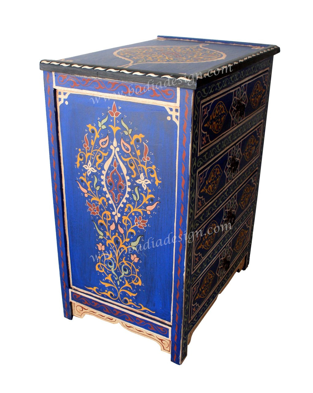 Hand Painted Nightstand from Morocco - HP-CA020