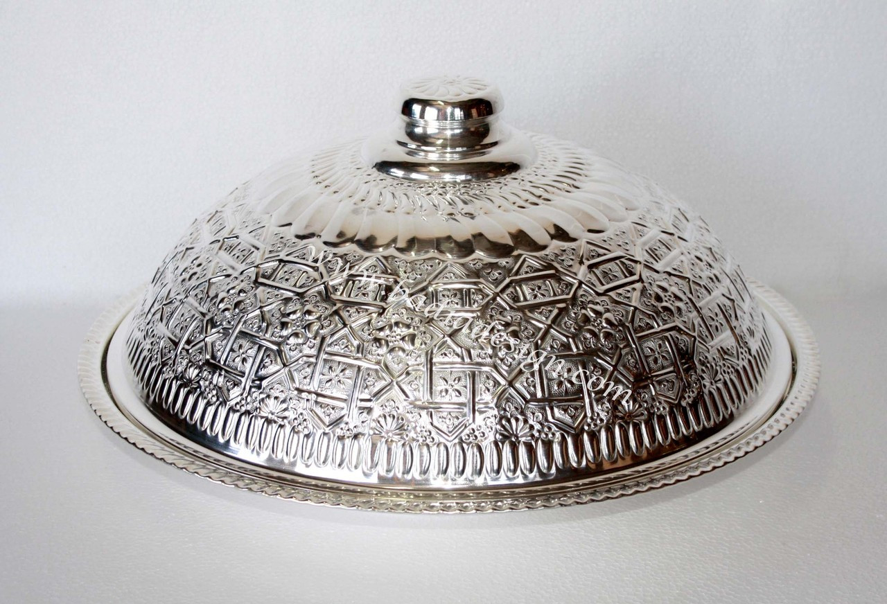 Brass and Silver Plated Platter with Lid - HD144