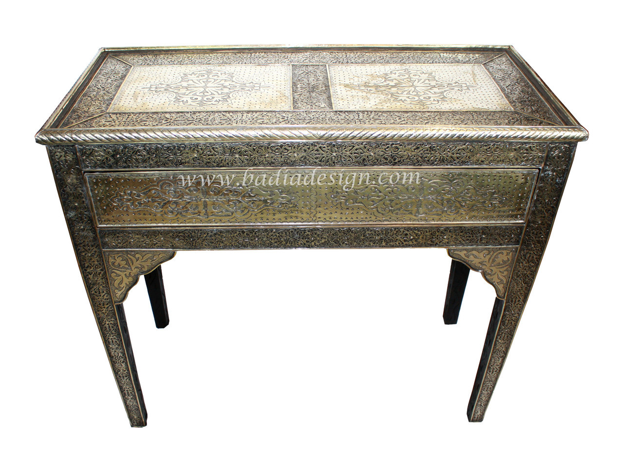 Silver Metal Cabinet Table - NK-CA032