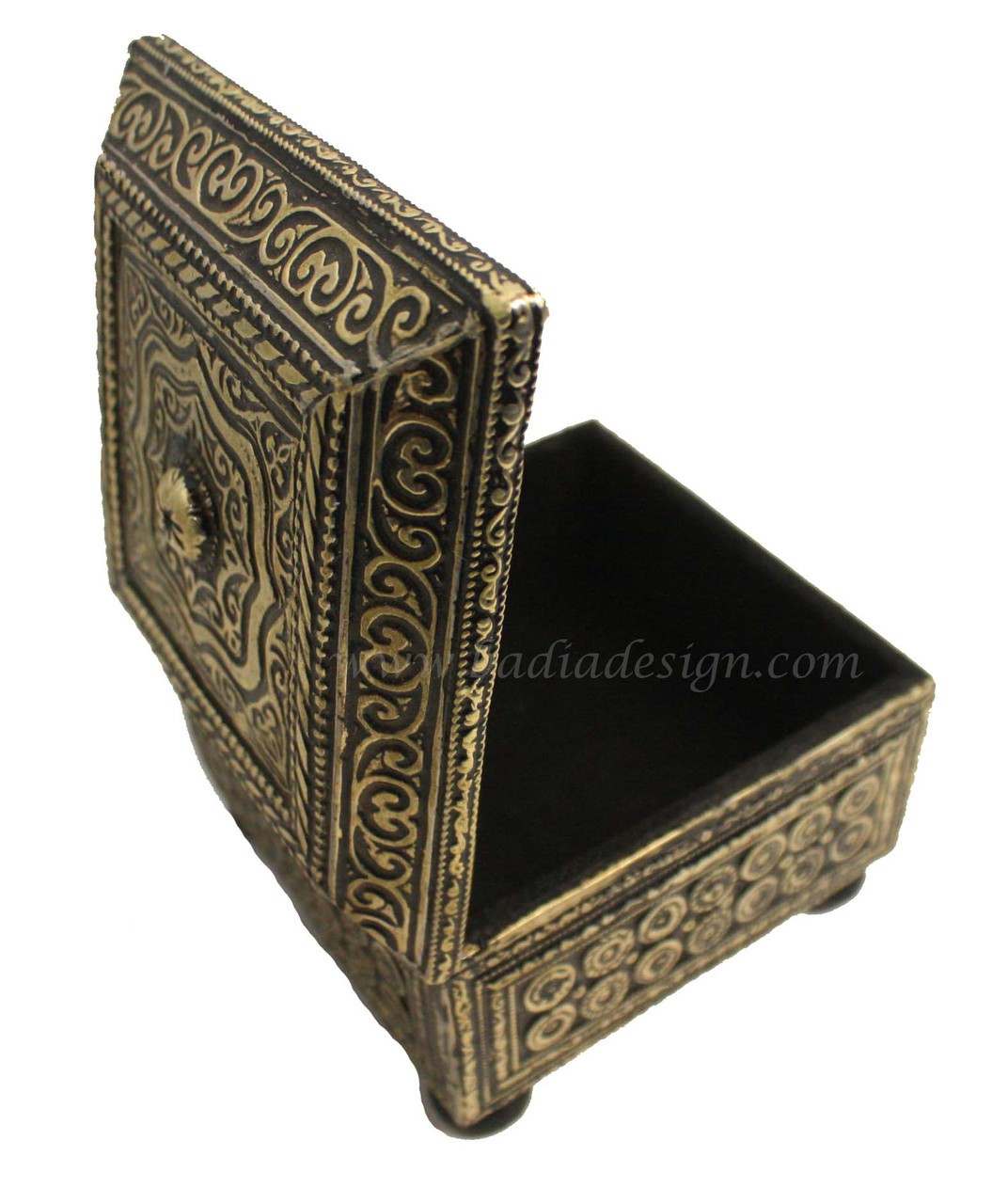 Square Metal Jewelry Box with Leather - HD156
