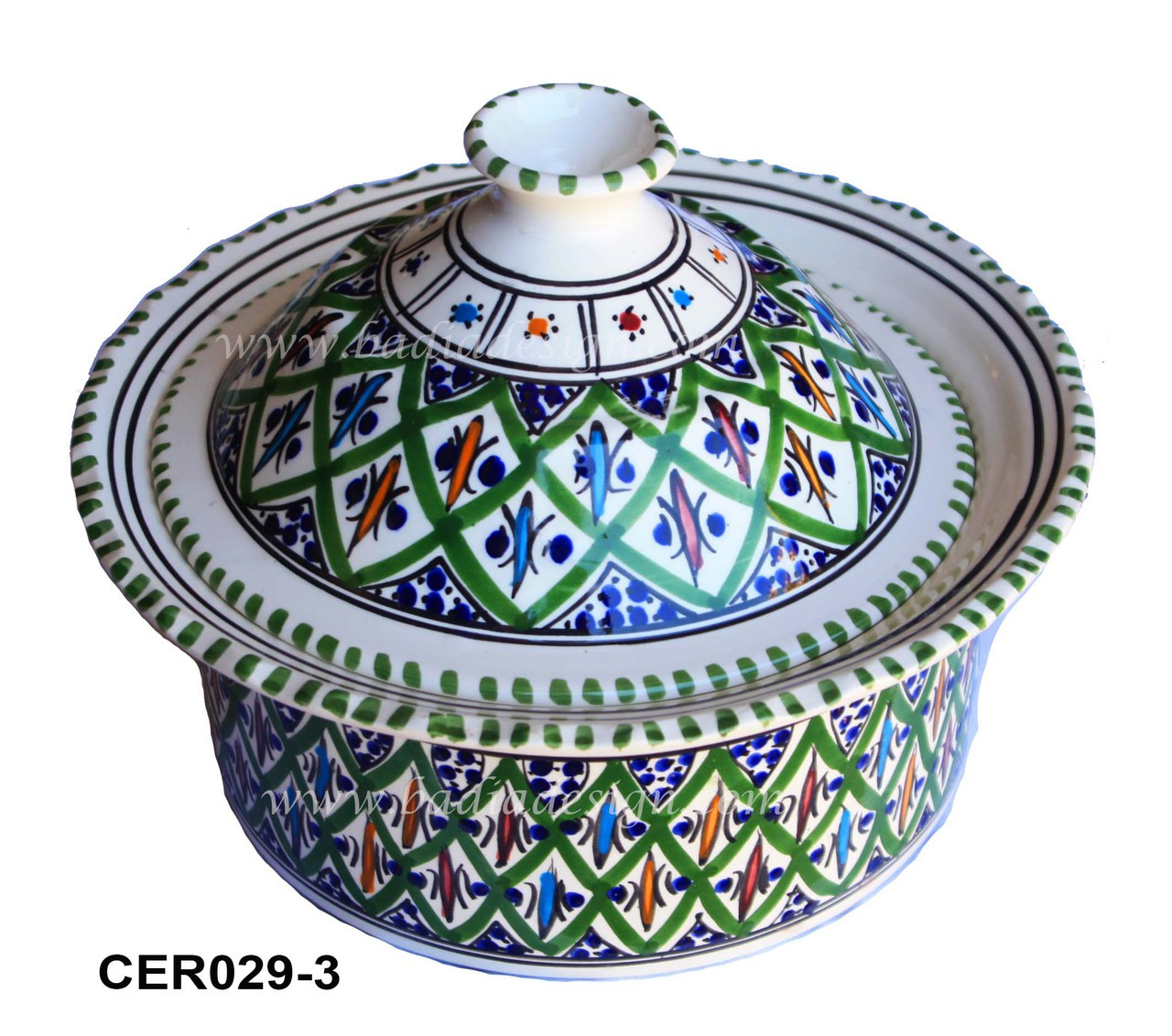 Hand Painted Ceramic Pot with Lid - CER029