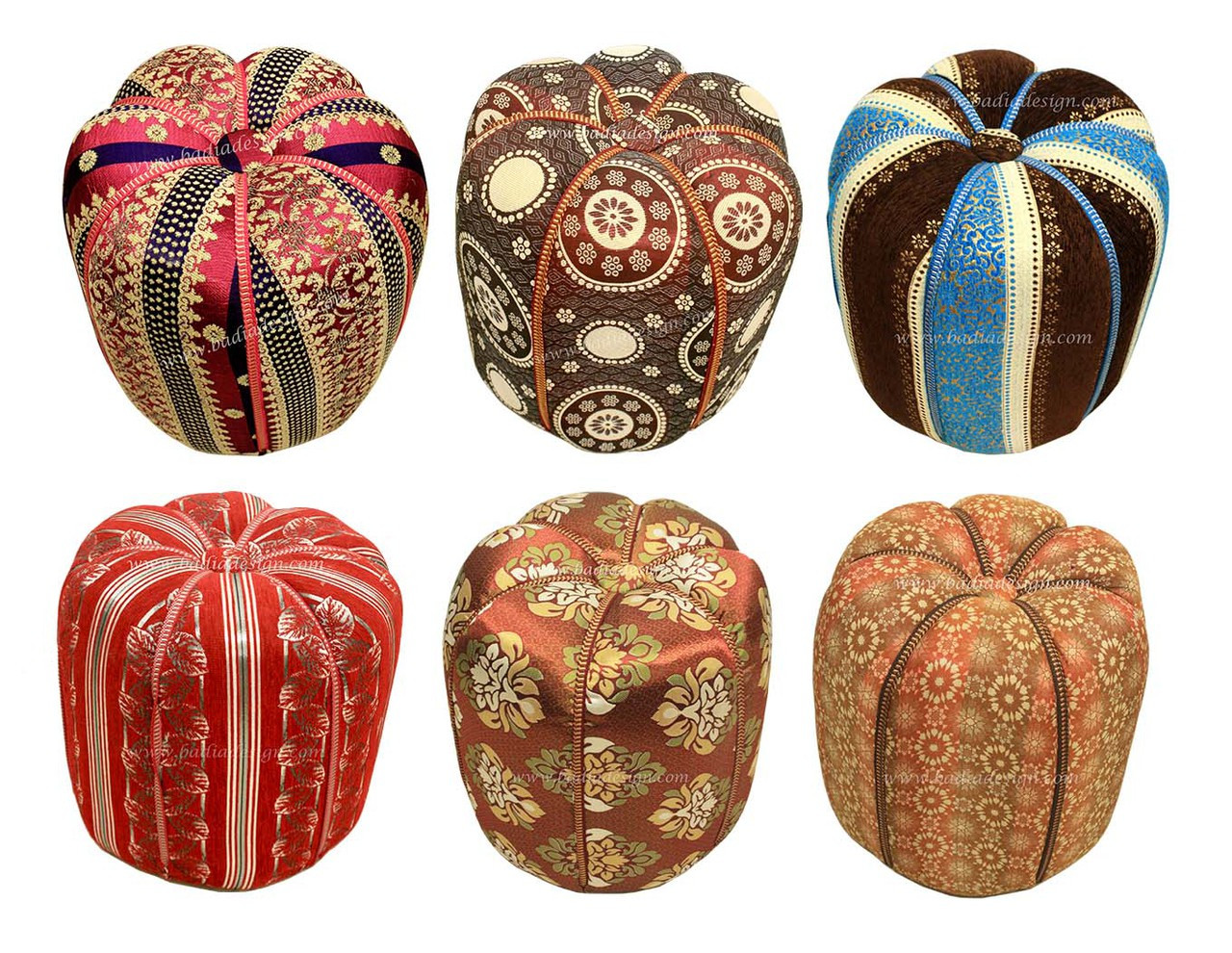 Fabric Pouf with Vibrant Colors - FP031
