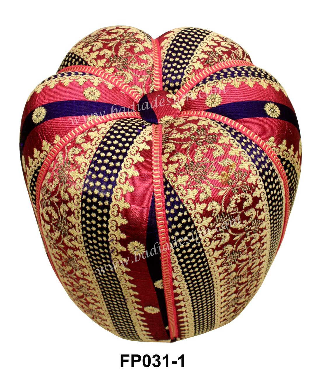 Fabric Pouf with Vibrant Colors - FP031