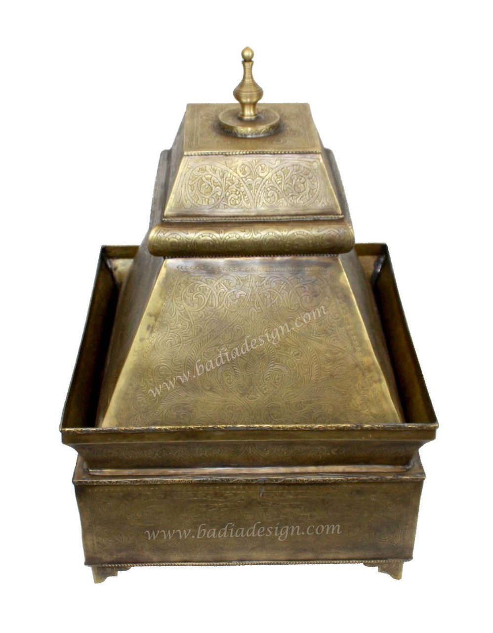 Embossed Decorative Brass Container - HD100