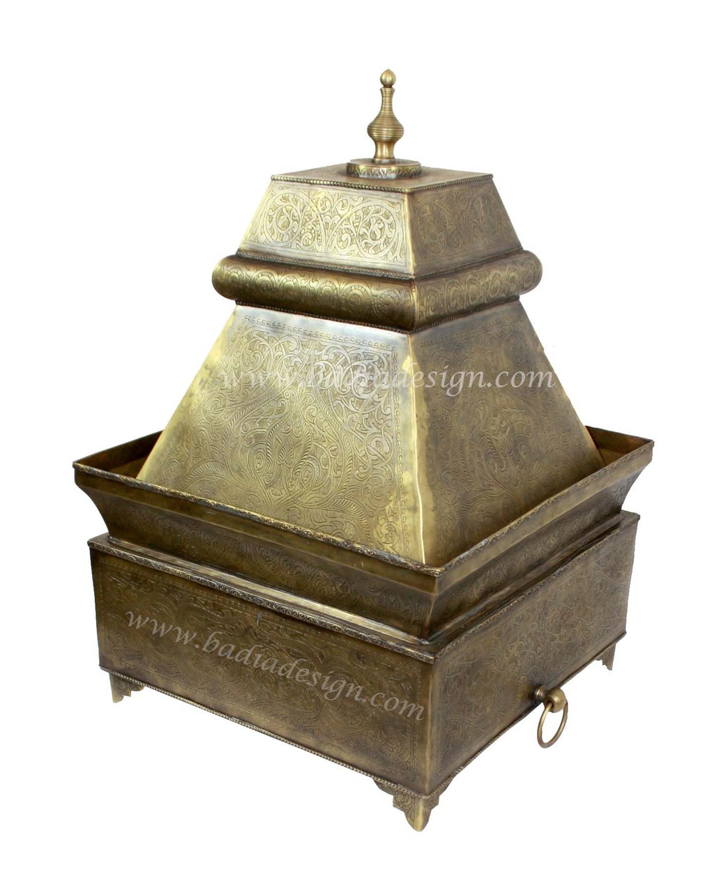 Embossed Decorative Brass Container - HD100