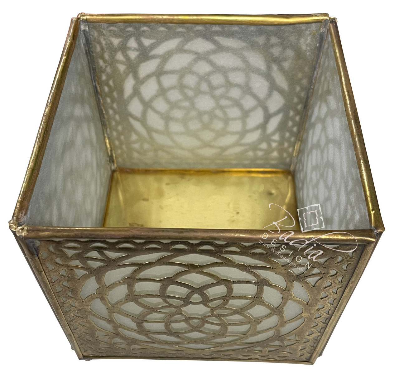 Moroccan Tall Decorative Brass Candle Holder from Badia Design Inc.