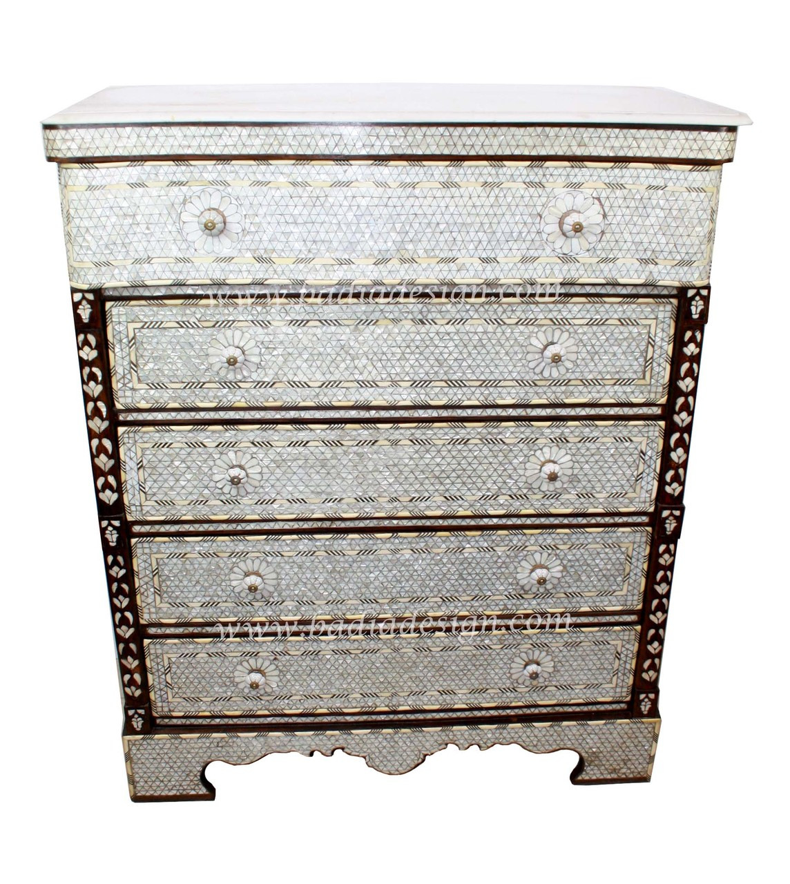 Tall Mother of Pearl Dresser - MOP-DR054