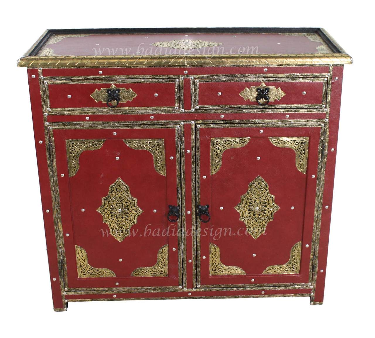 Metal and Pressed Leather Cabinet - ML-CA024