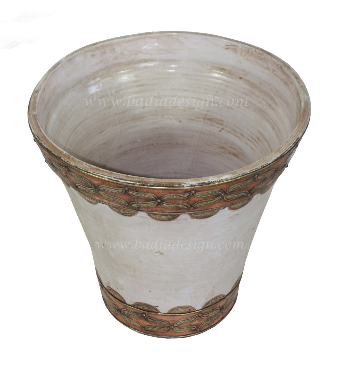 Hand Painted Metal and Ceramic Vase - VA072