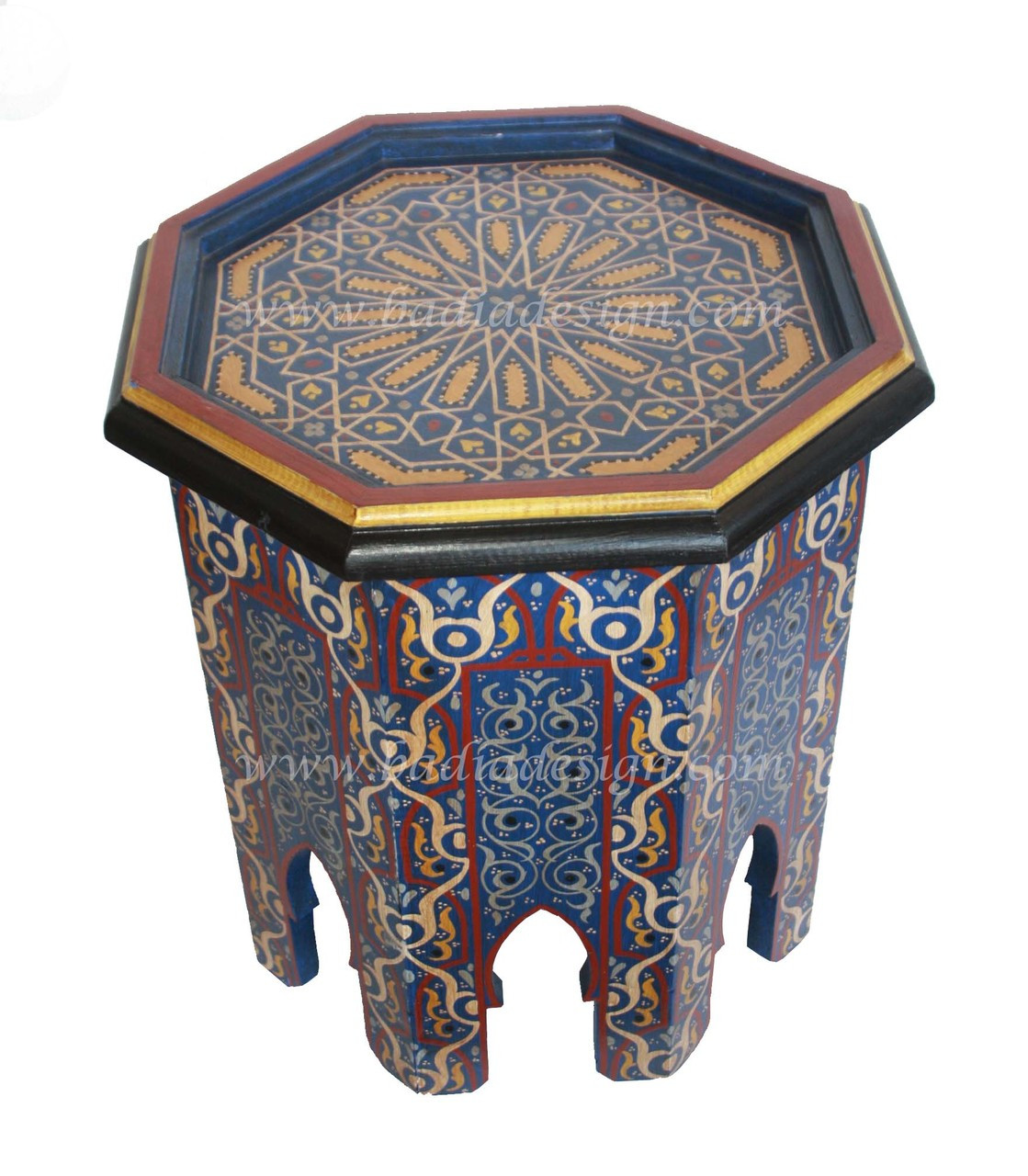 Multi Color Hand Painted Side Table - HP325