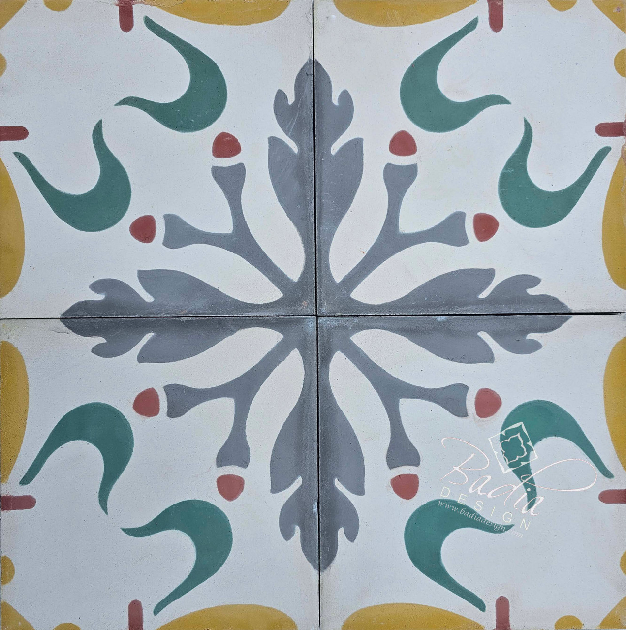 Moroccan Hand Painted Cement Tile - CT092