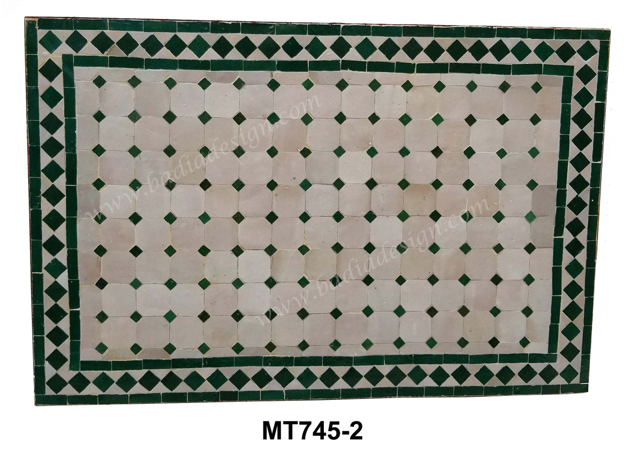 Rectangular Mosaic Tile Table Top - MT745