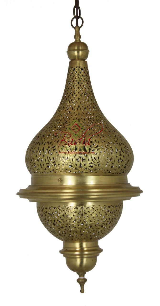 Tall Hand Punched Brass Chandelier - CH241