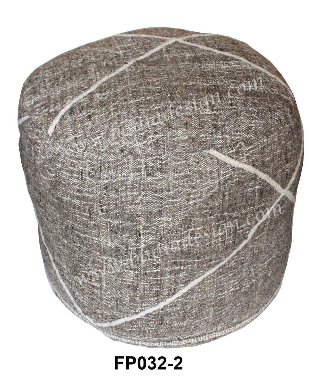 Wool Fabric Pouf- FP032