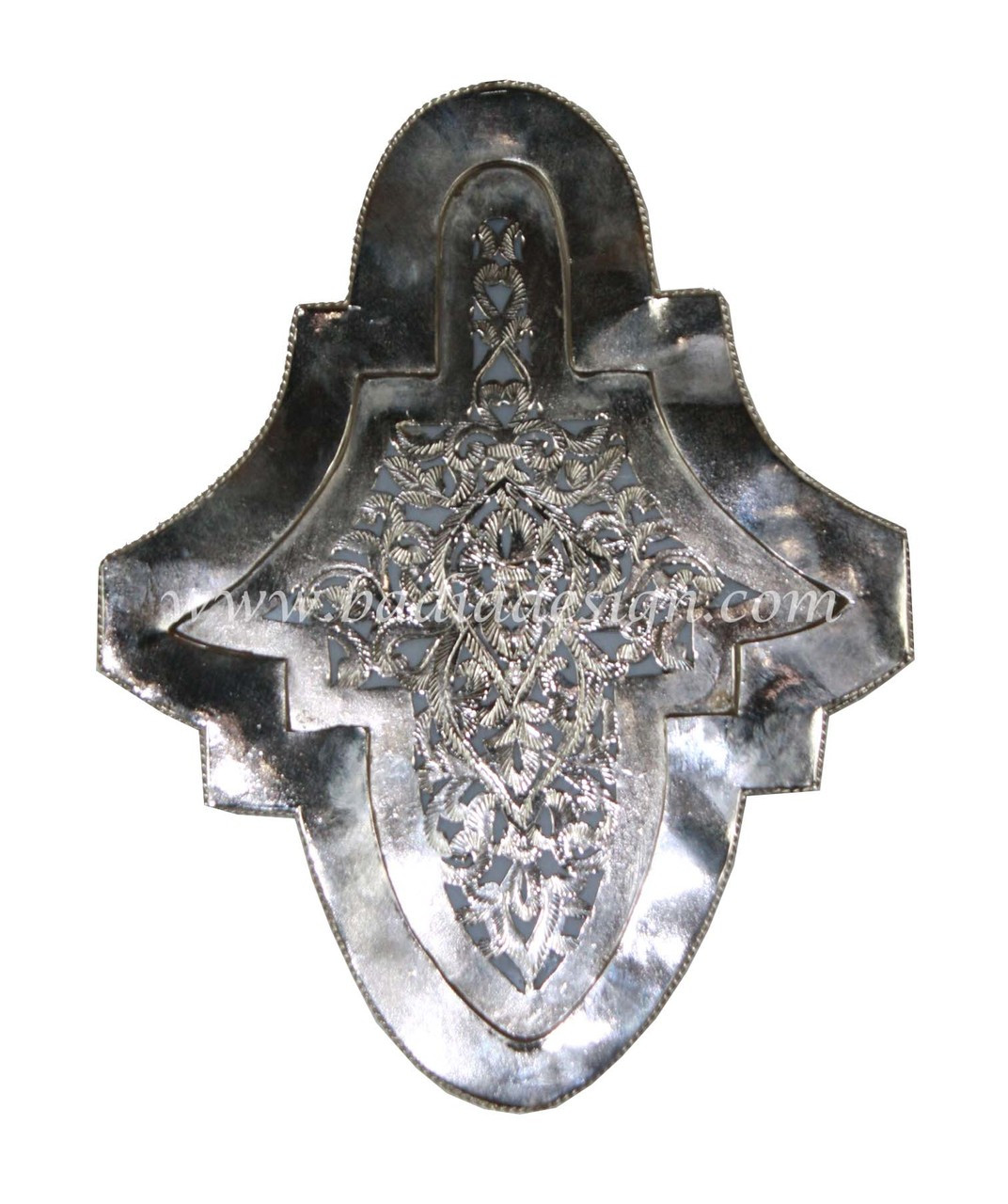 Small Hand Punched Brass and Silver Wall Sconce - WL199