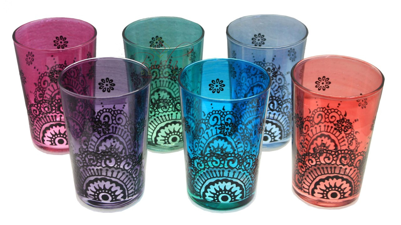 Moroccan Multi Color Water or Beverage Glasses - IFRAN-79