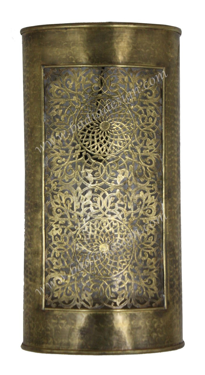 Rectangular Shaped Brass Wall Sconce - WL210