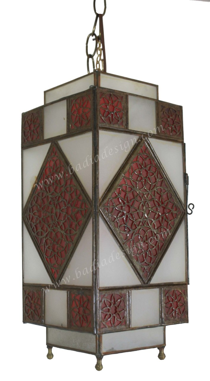 Hanging Lanterns with Multi Color Glass - LIG354