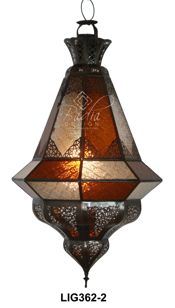 Hanging Multi Color Glass Lantern - LIG362