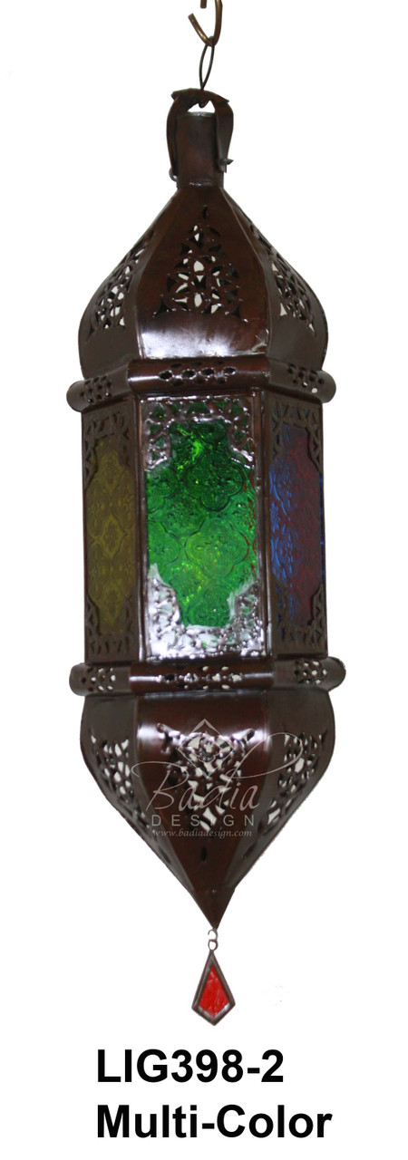 Hanging Multi Color Glass Lanterns - LIG398