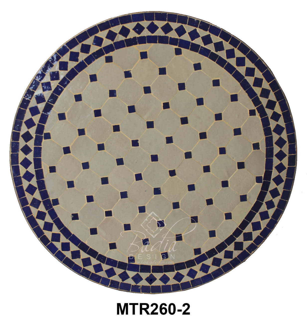 24 Inch Moroccan Round Tile Table Top - MTR260