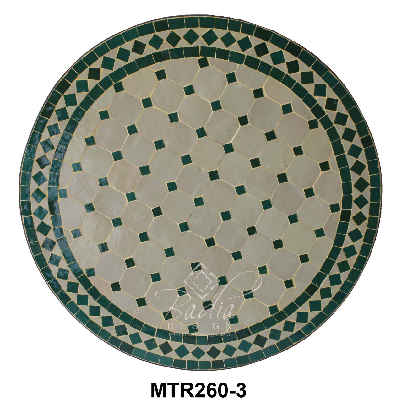 24 Inch Moroccan Round Tile Table Top - MTR260