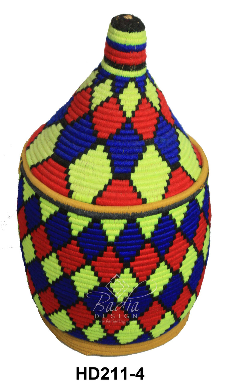 Vivid Color Handwoven Berber Baskets - HD211