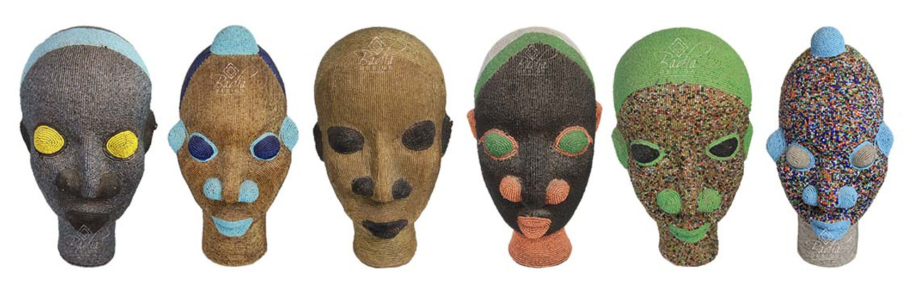 Multi-Color African Beaded Heads - HD219