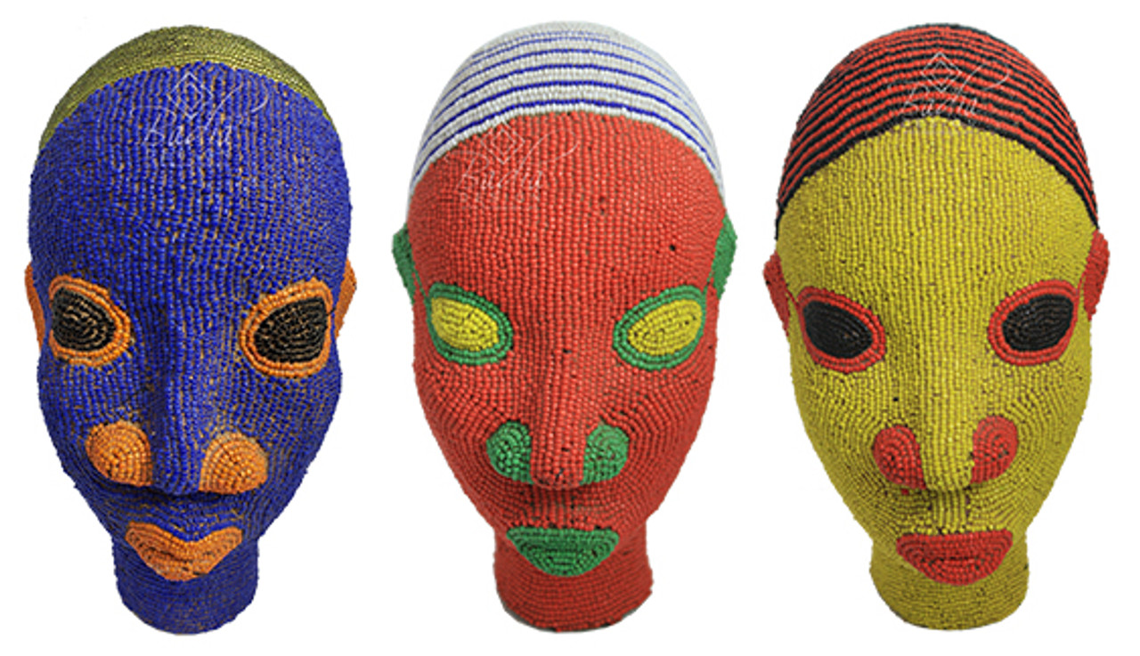 Handmade African Beaded Heads - HD222