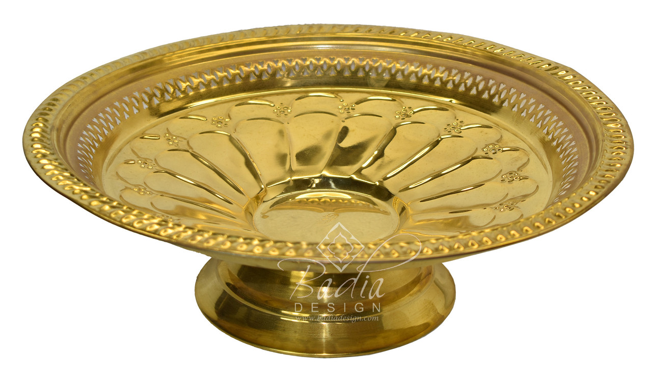 Round Brass and Silver Serving Trays - HD247