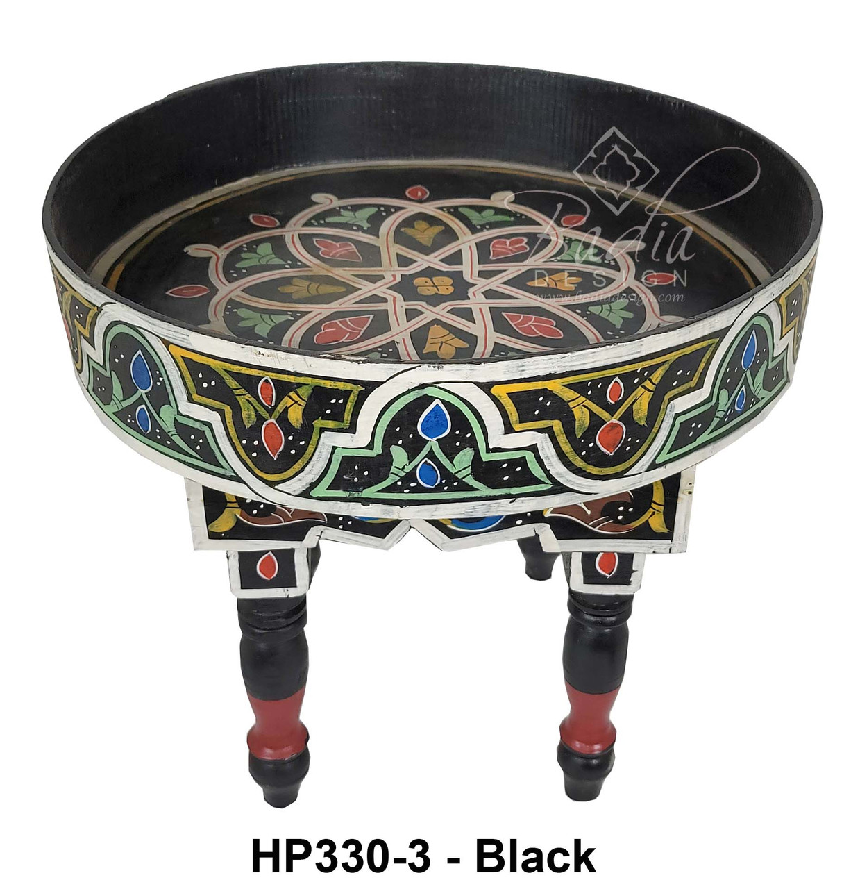 Multi Color Hand Painted Side Table - HP330