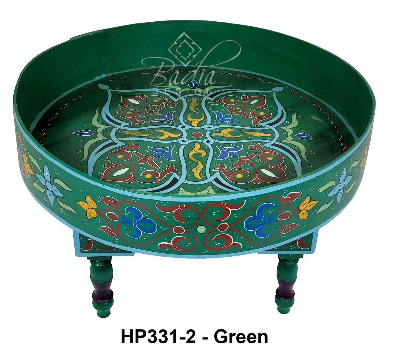 Multi Color Hand Painted Side Table - HP331